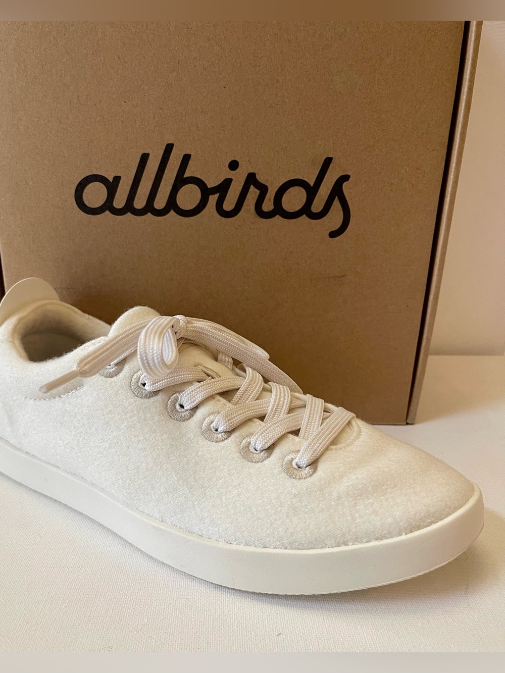 NIB ALLBIRDS WOMENS ZQ MERINO WOOL PIPER IN NATURAL WHITE SIZE 9